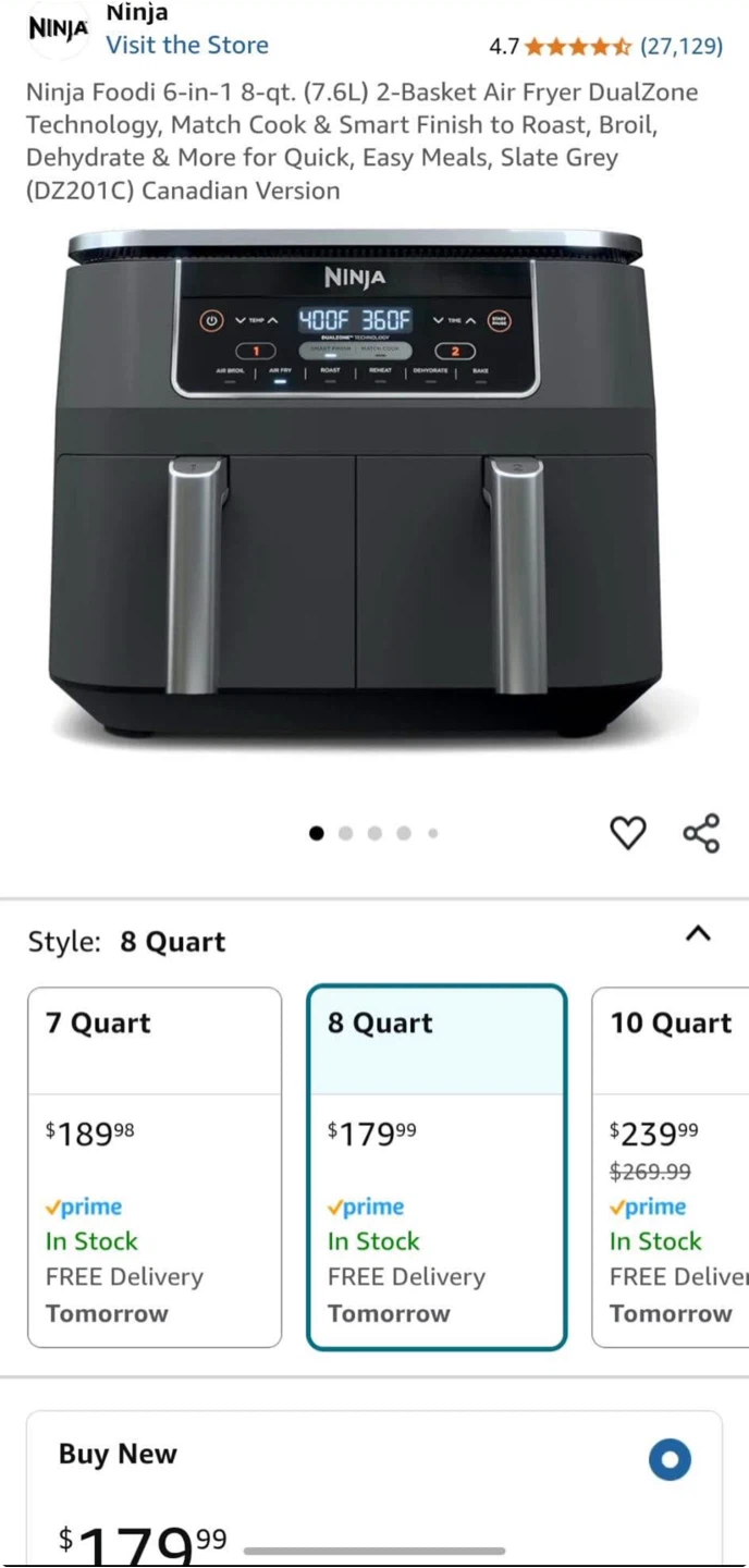 Ninja®Dual Zone Air Fryer+2 free silicone air fryer liners