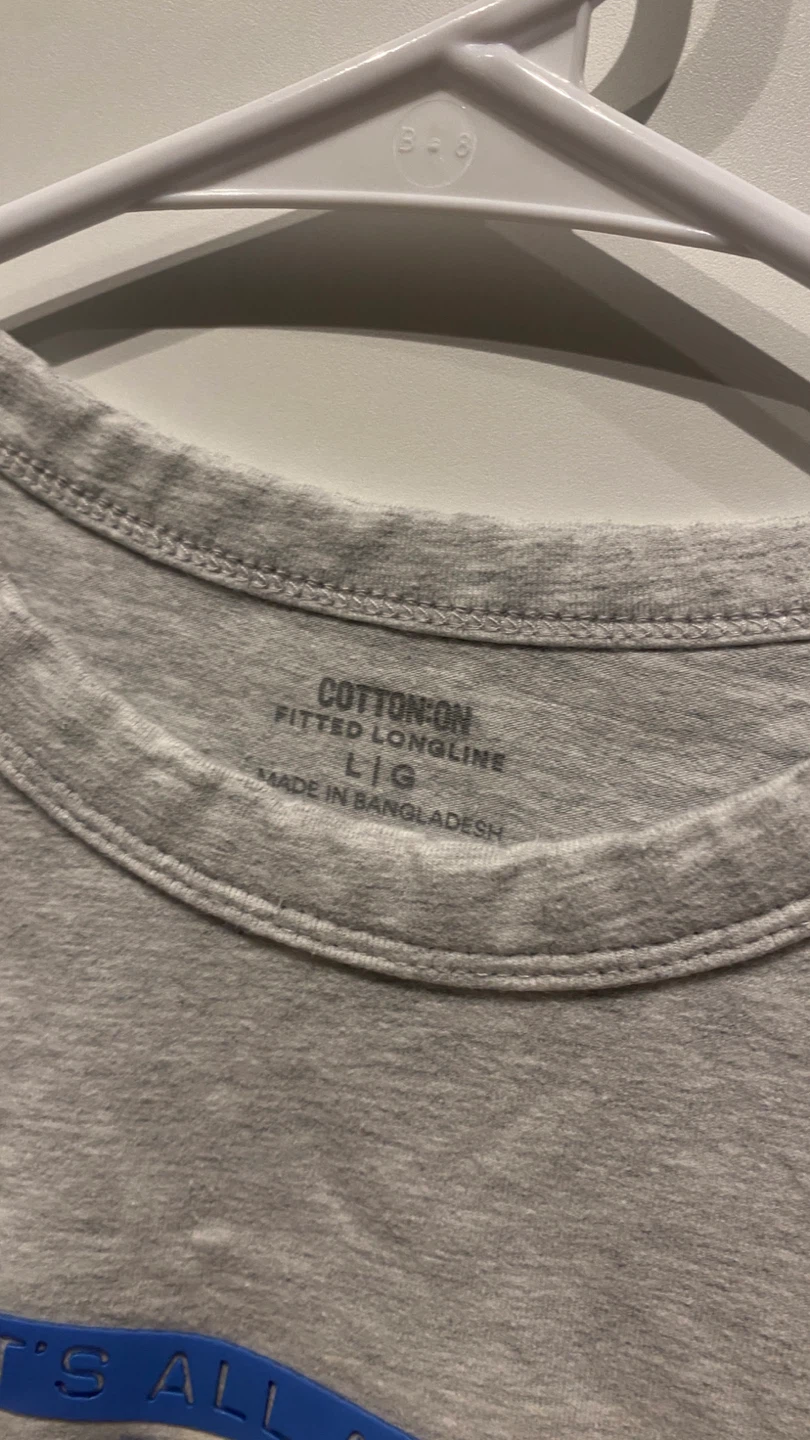 Cotton On Grey Fitted Longline T-Shirt - Size L - photo 2