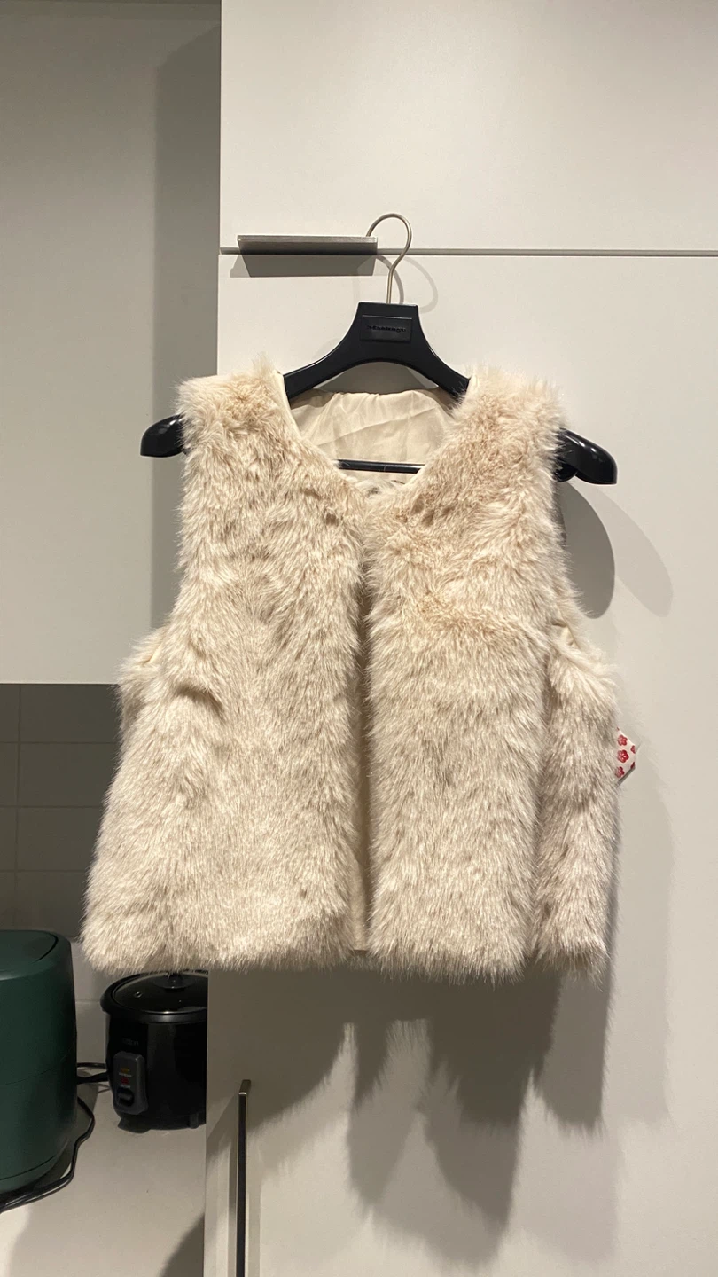 Cream Faux Fur Vest