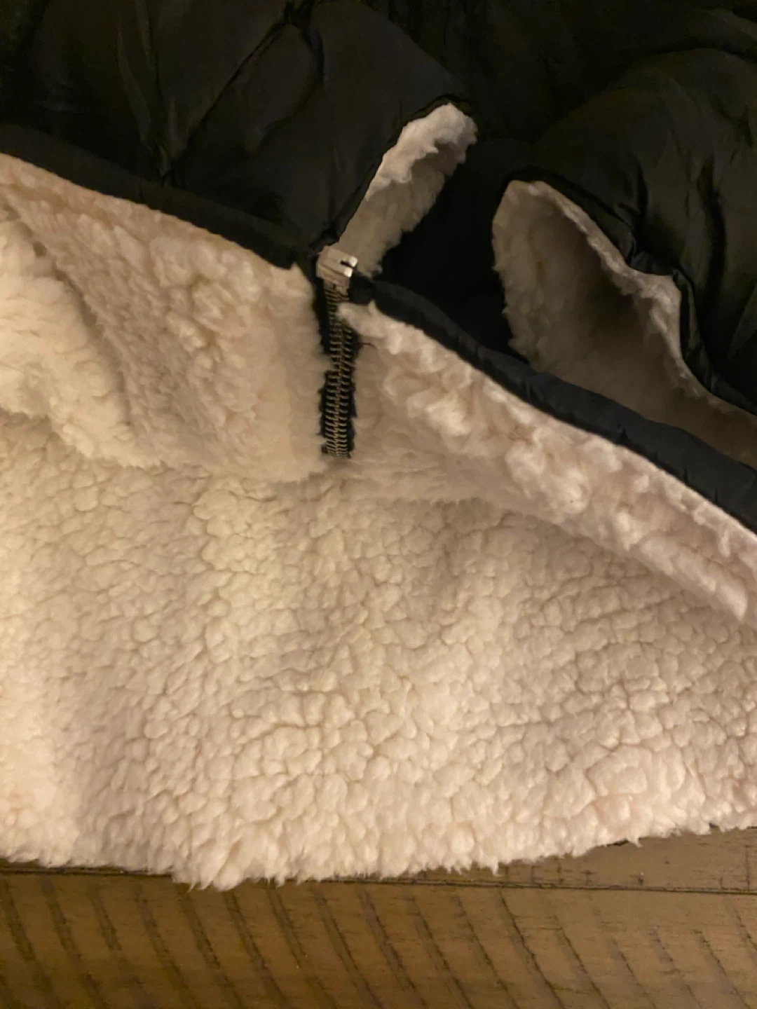 Black Puffer Jacket with Sherpa Lining - photo 3