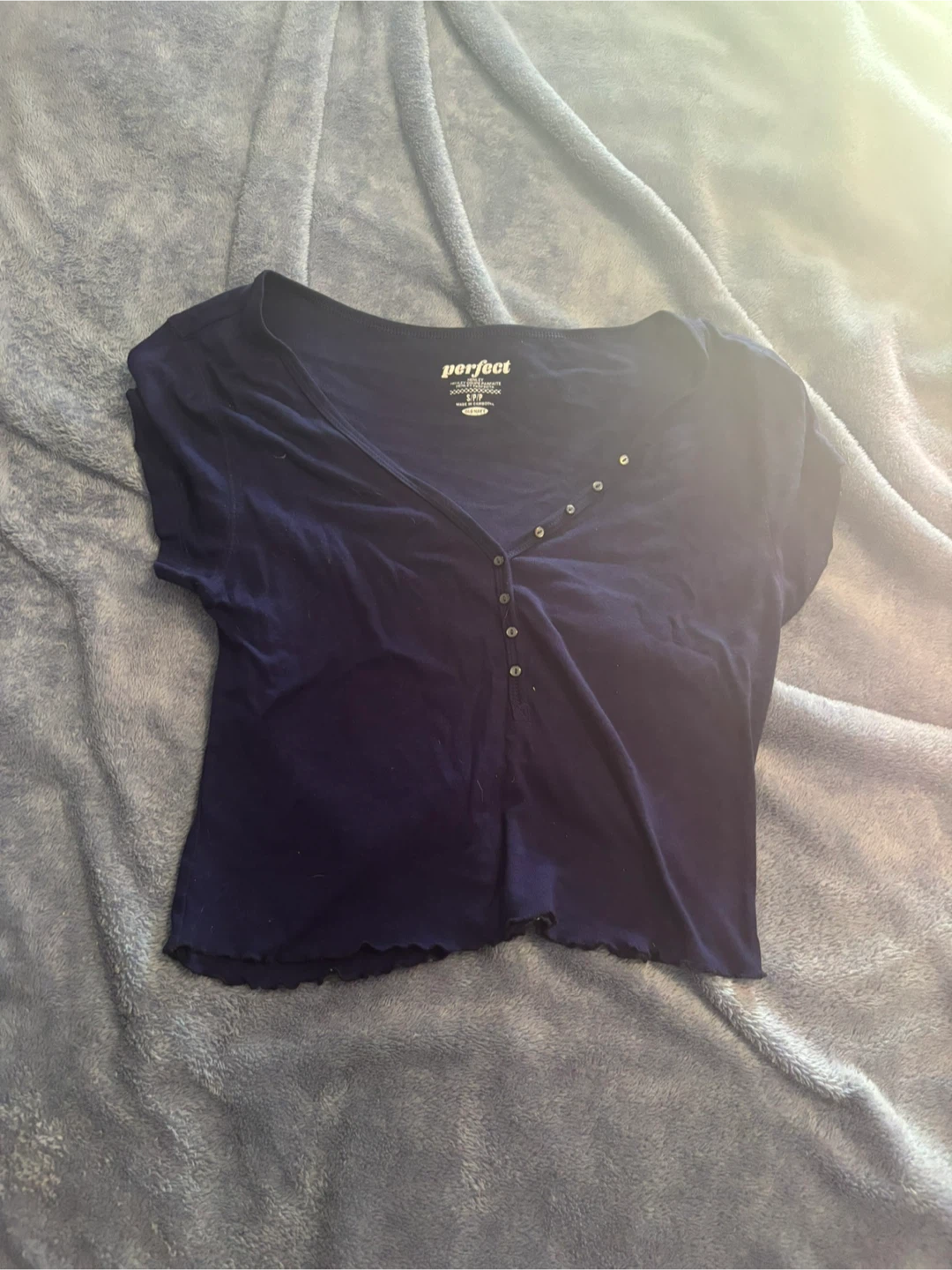 Old Navy Perfect Blue Henly Shirt Size S/P