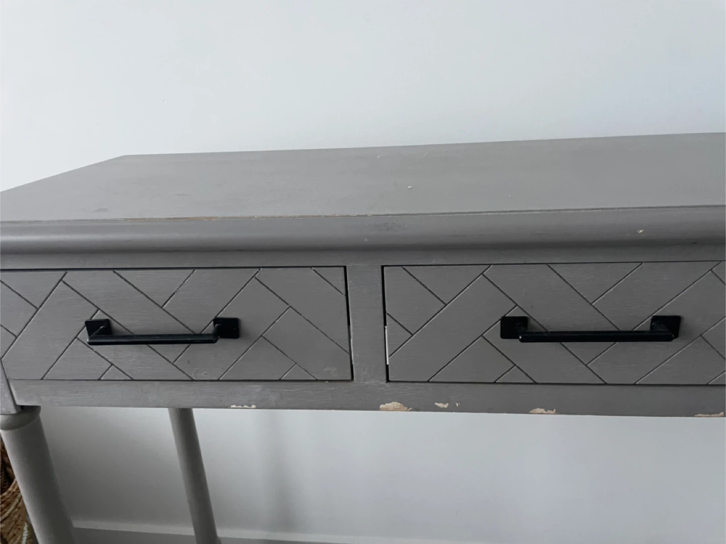Grey Console Table with 3 Drawers - photo 3