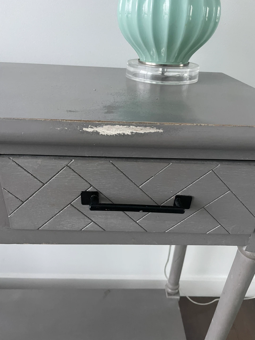 Grey Console Table with 3 Drawers - photo 2