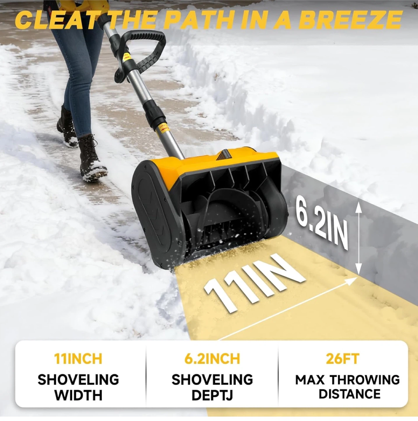 Cordless snow shovel