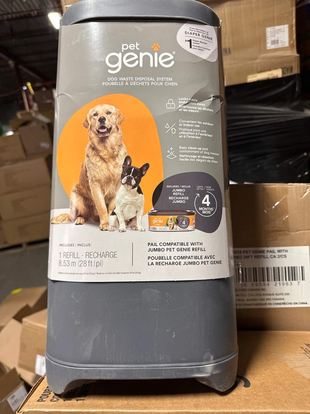 Pet Genie Dog Waste Disposal System with 1 Jumbo Refill