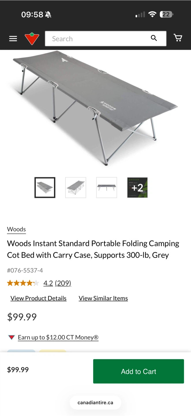 Woods Folding Instant Portable Camping Cot - photo 4