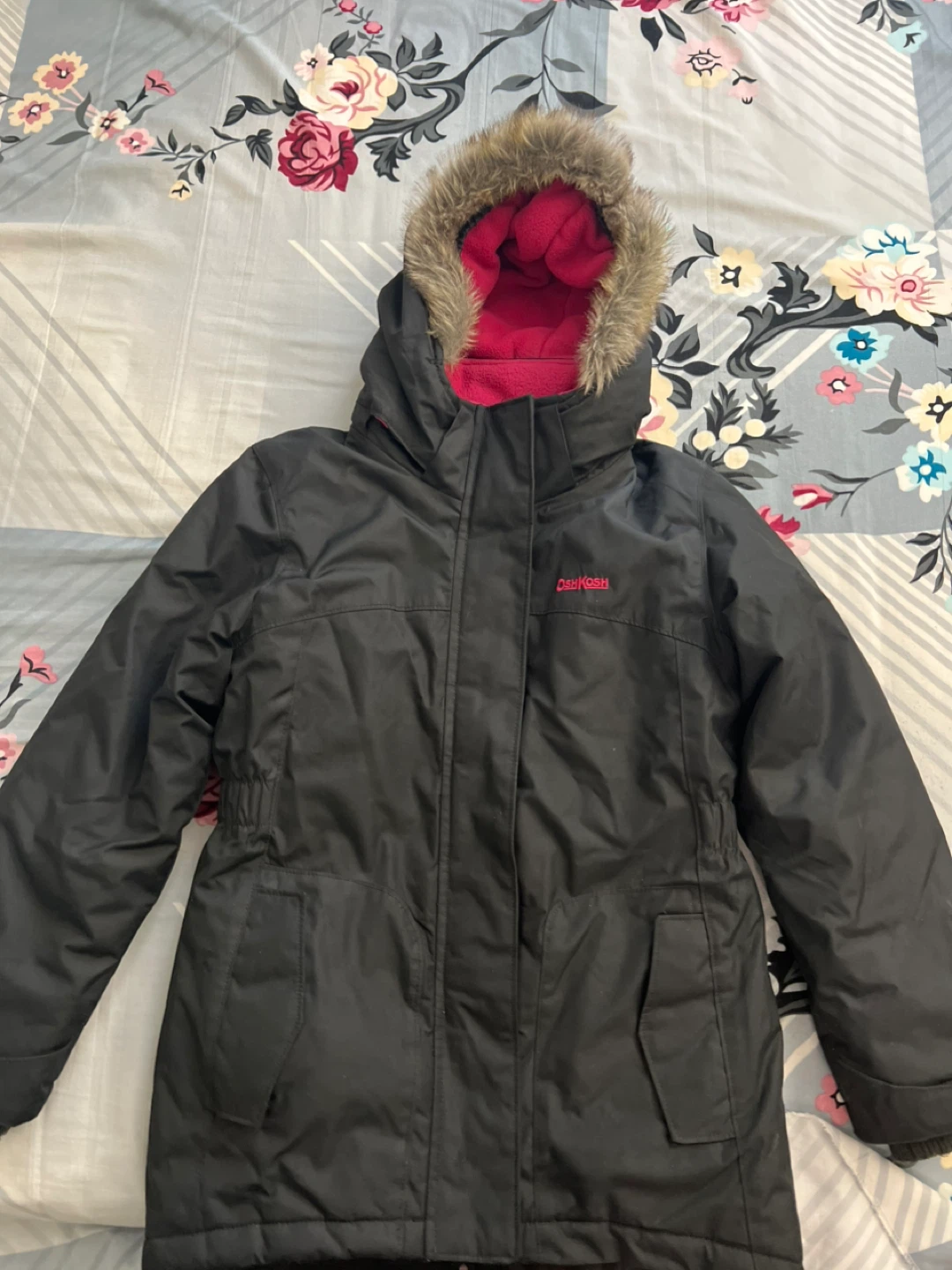OshKosh B'gosh Black Winter Parka Jacket with Fur Hood - photo 2