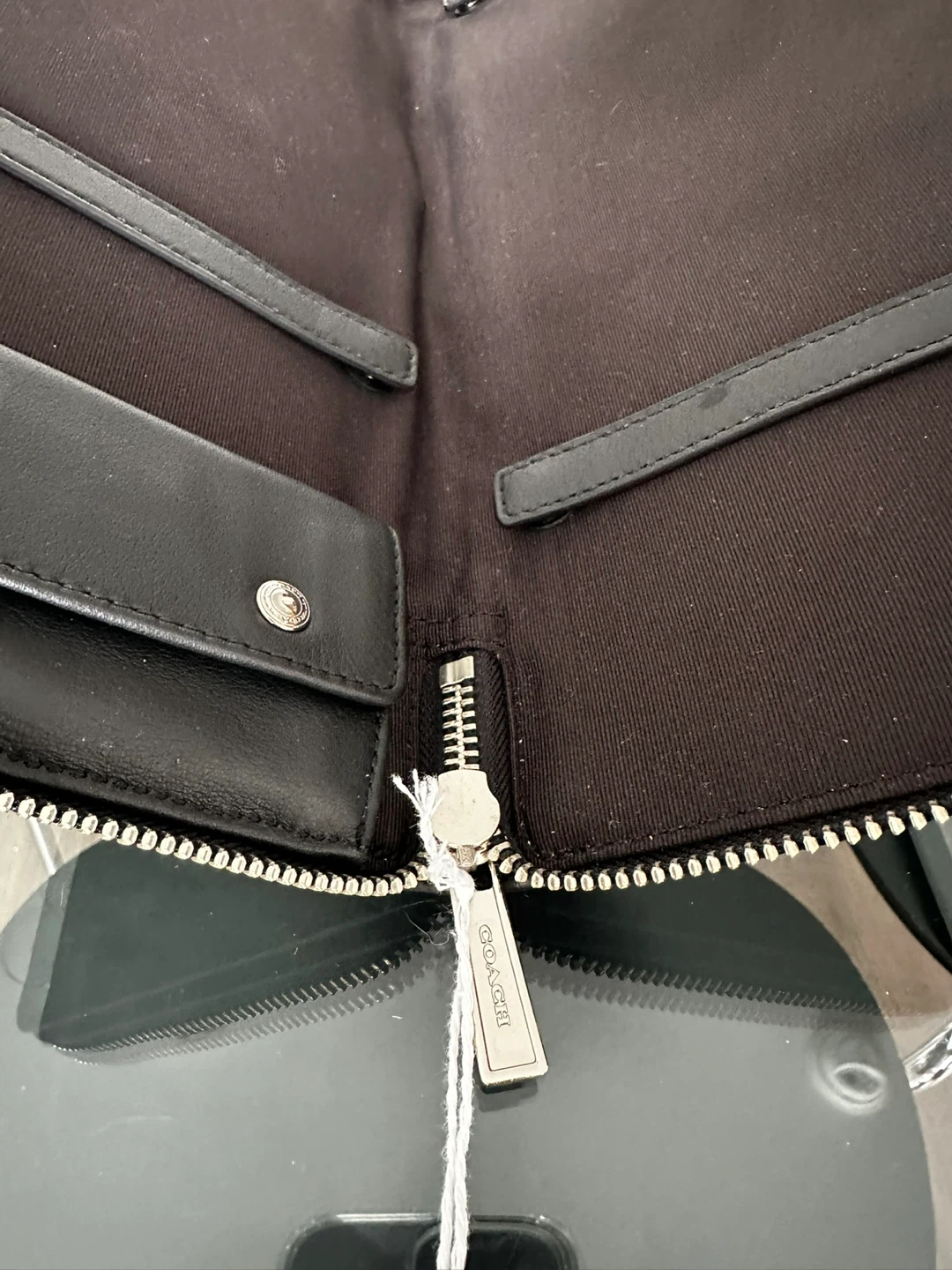COACH Black Leather Tie Zippered Organizer Pouch - photo 5