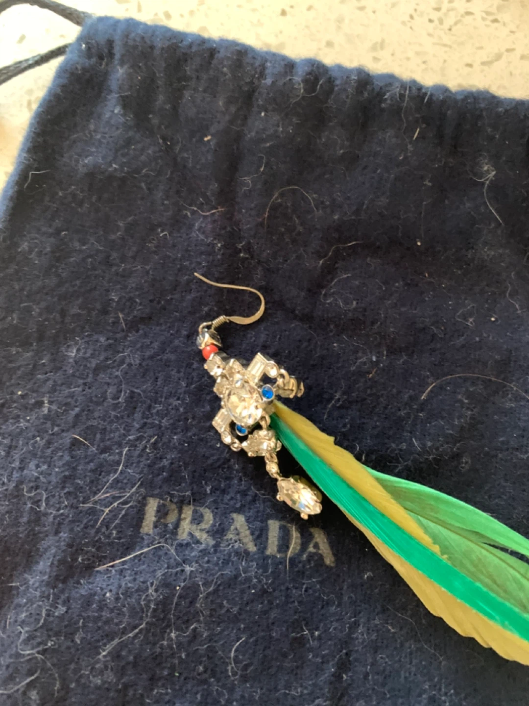 Prada Crystal Feather Earring - photo 2