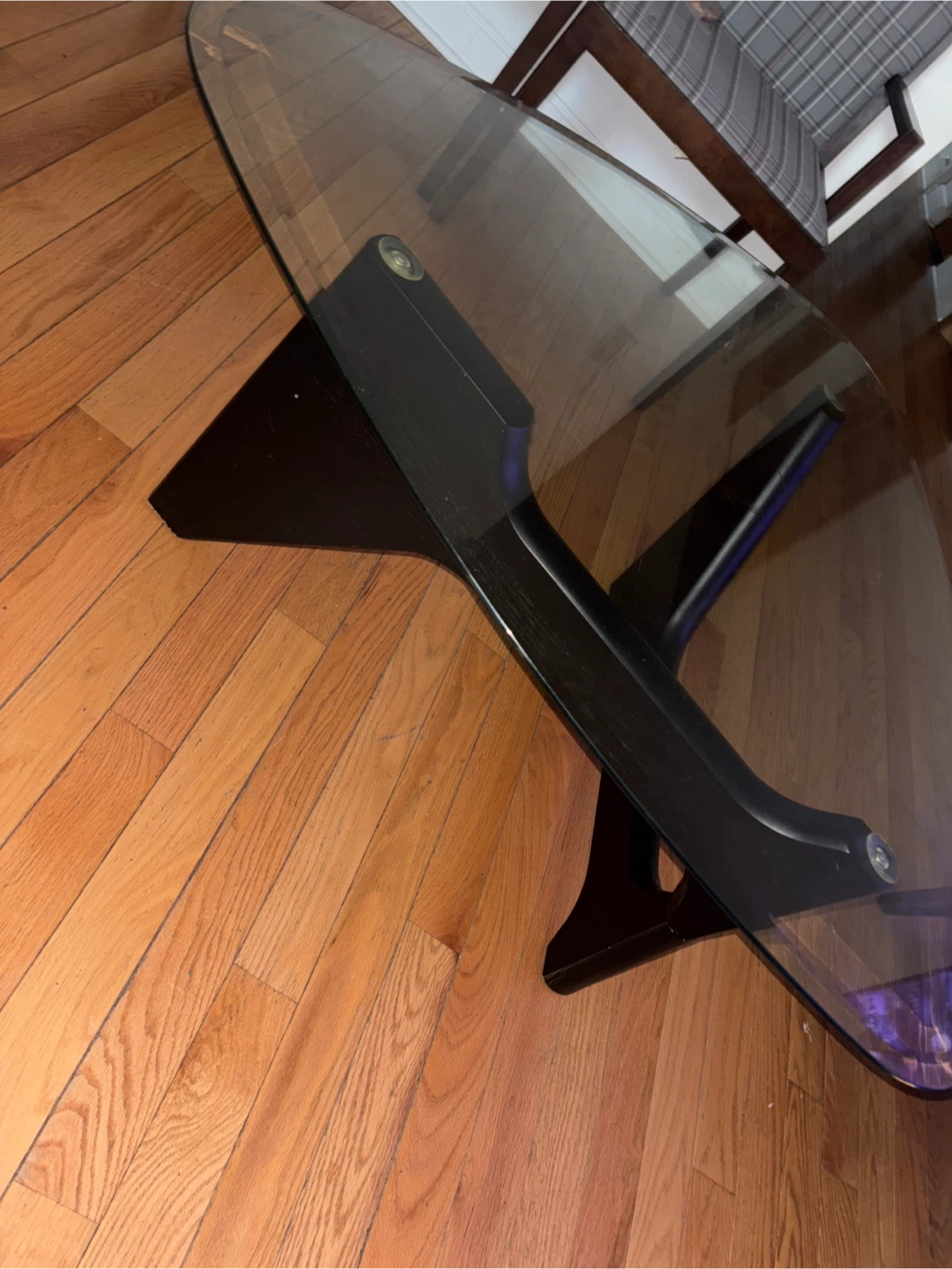 Glass modern coffee table easy to move glass comes off