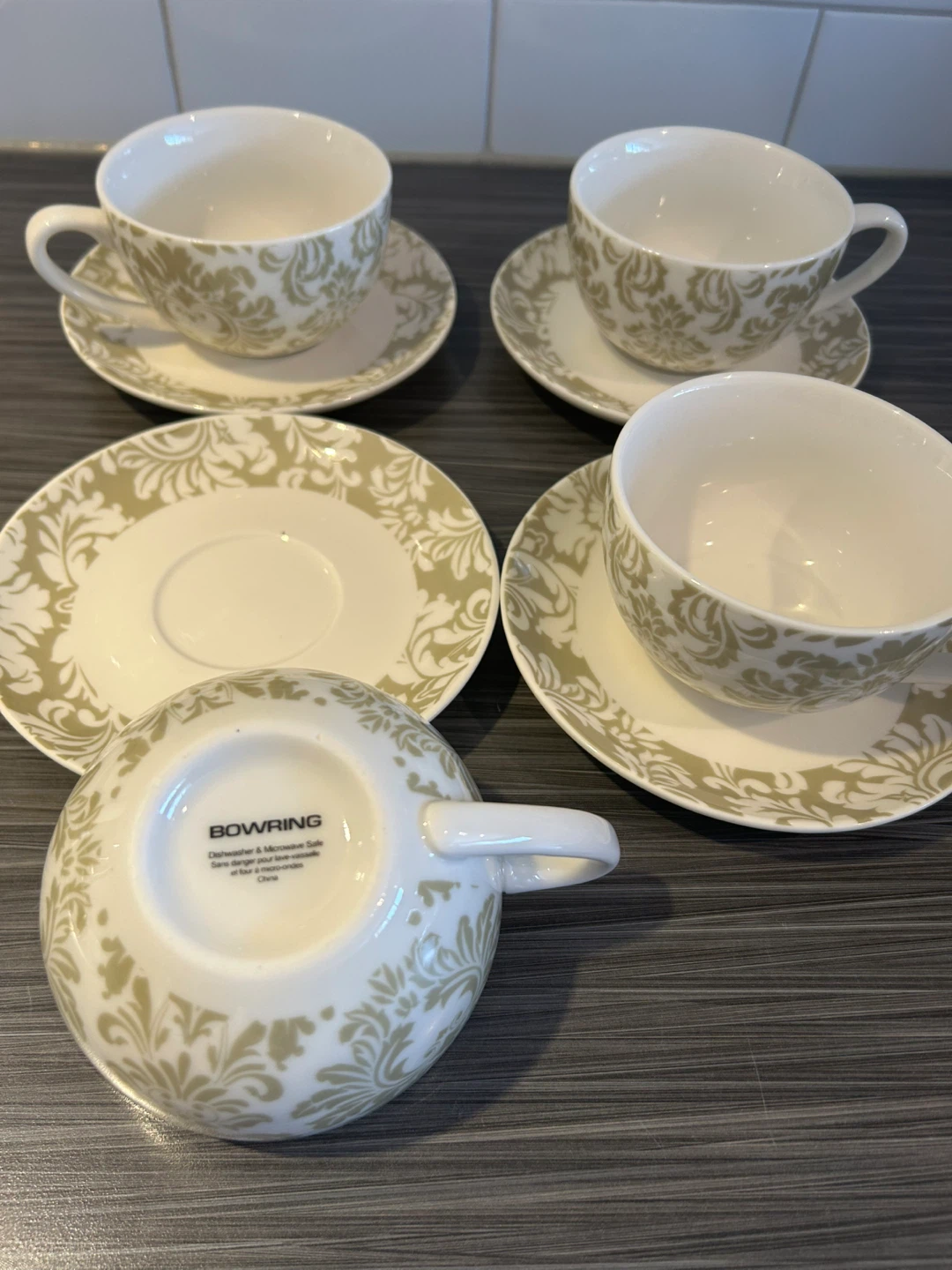 Bowring set of 4 Cups and Saucers - photo 3