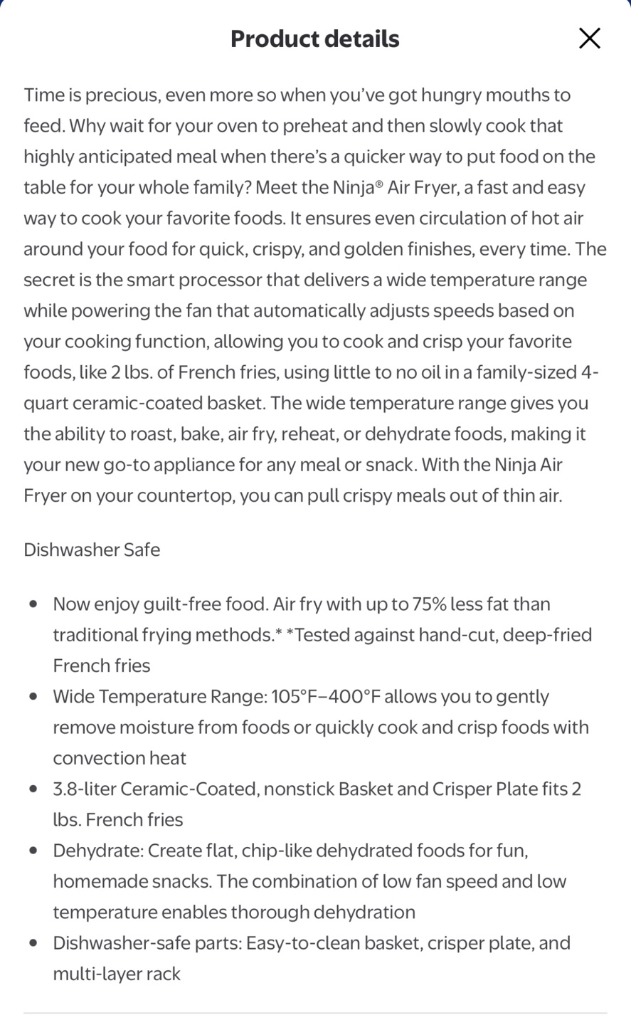 Ninja air fryer with 3.8 litres volume capacity - photo 2