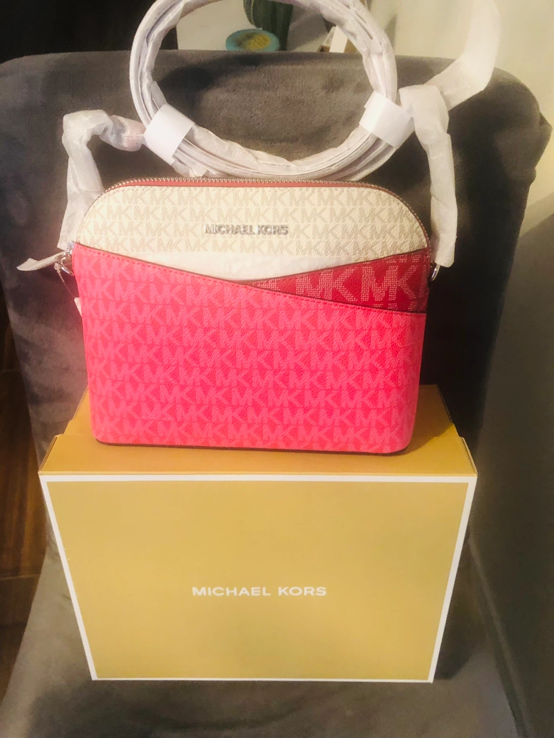 Michael Kors Pink MK Logo Backpack - photo 3