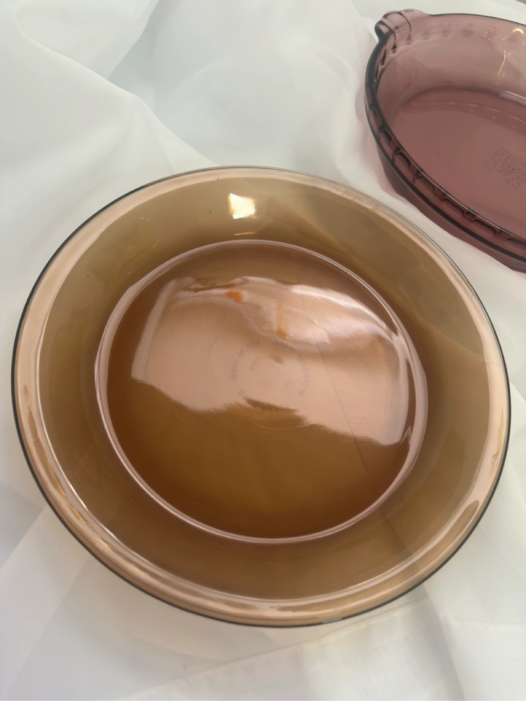 Rare Amber Glass Baking Dish - Made in USA
