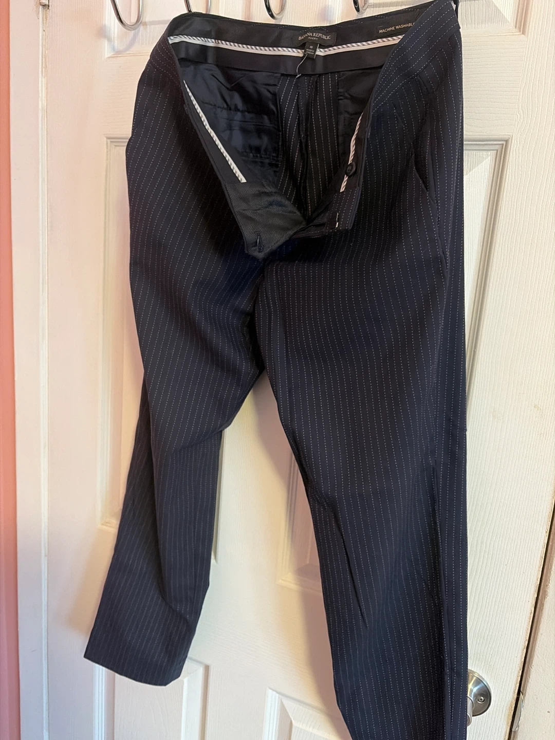 Banana Republic Navy Pinstripe Dress Pants