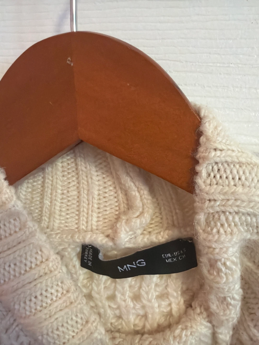 MNG Cream Crochet Sweater with Pom Poms - photo 2