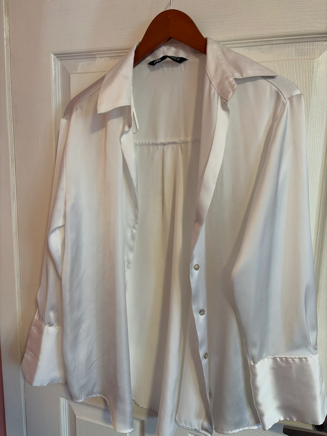 ZARA White Satin Shirt