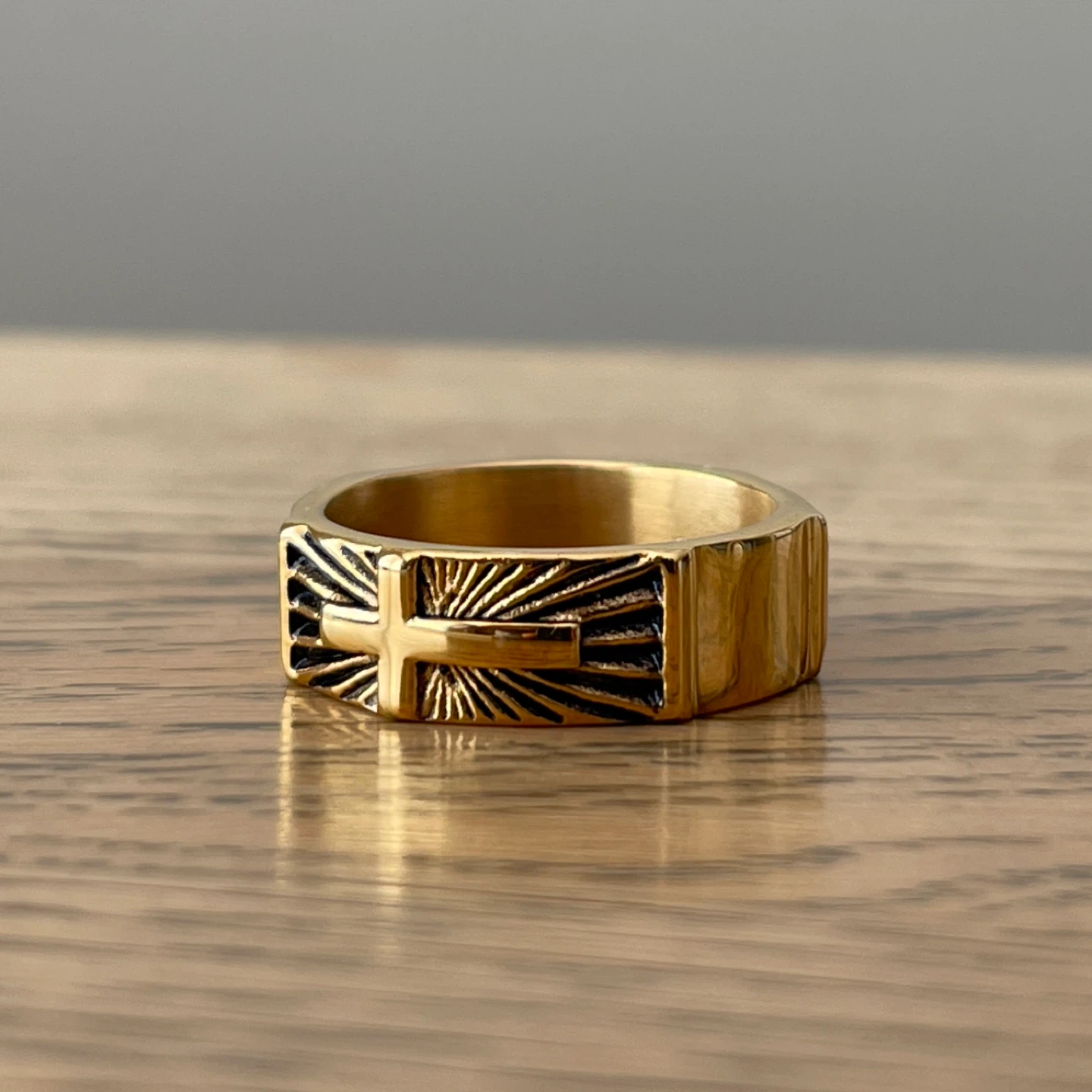 Shining Cross stainless steel ring (size 11)
