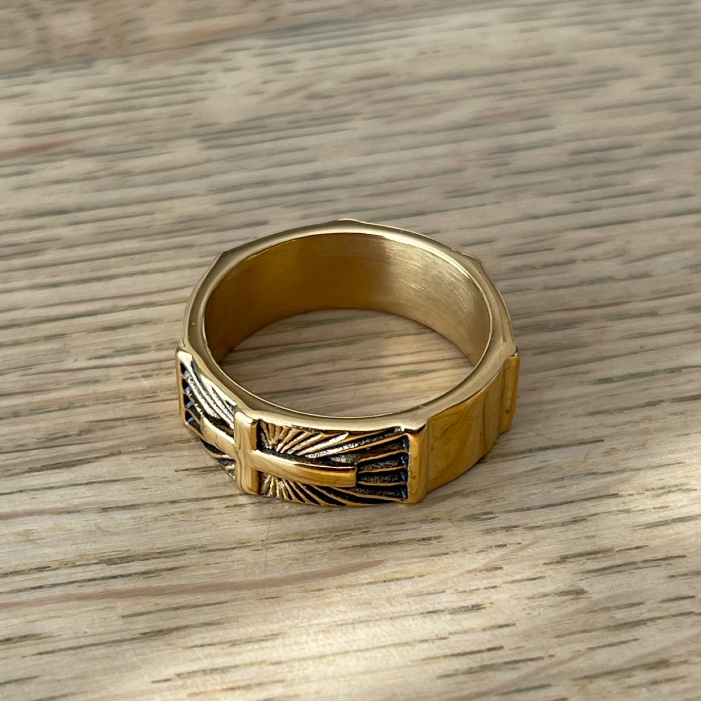 Shining Cross stainless steel ring (size 11) - photo 4