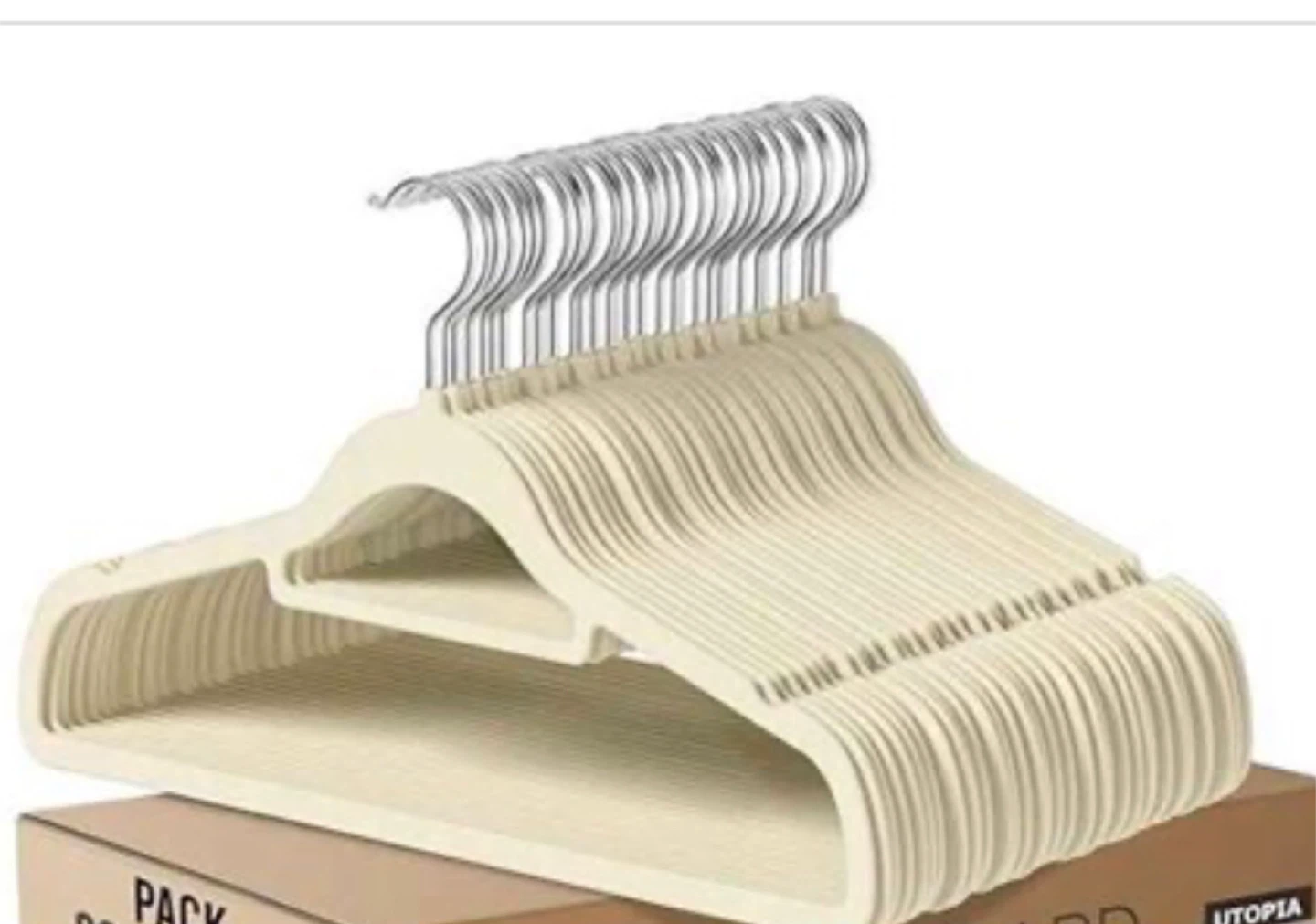 Utopia 30 Pack Ivory Velvet Hangers