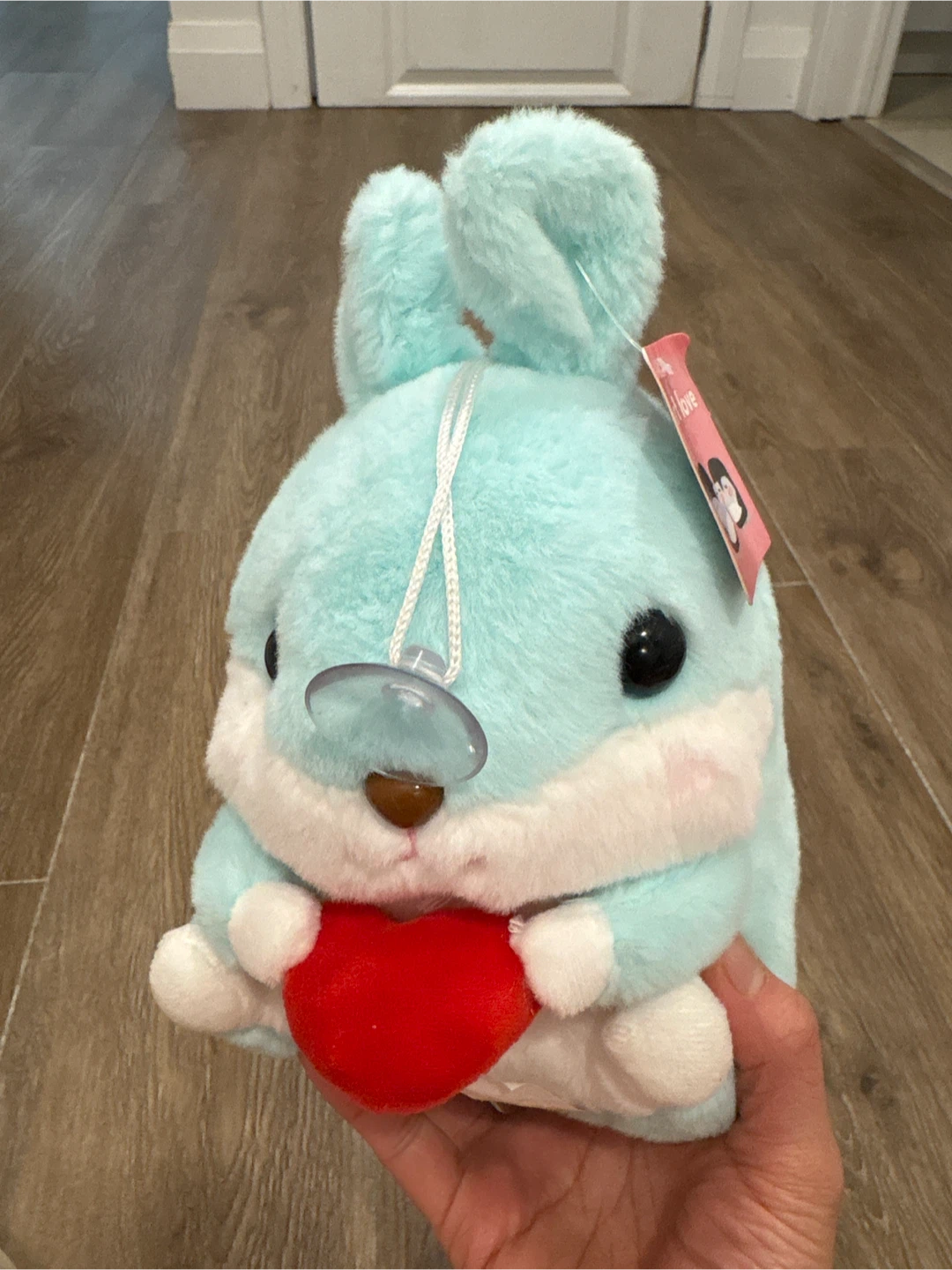 Cute Blue Bunny Plush with Heart