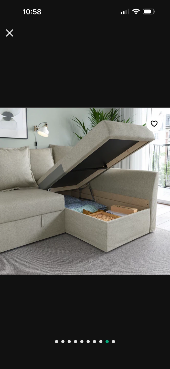 Light Beige Sectional Sofa with Storage and Pull-out Bed - photo 3