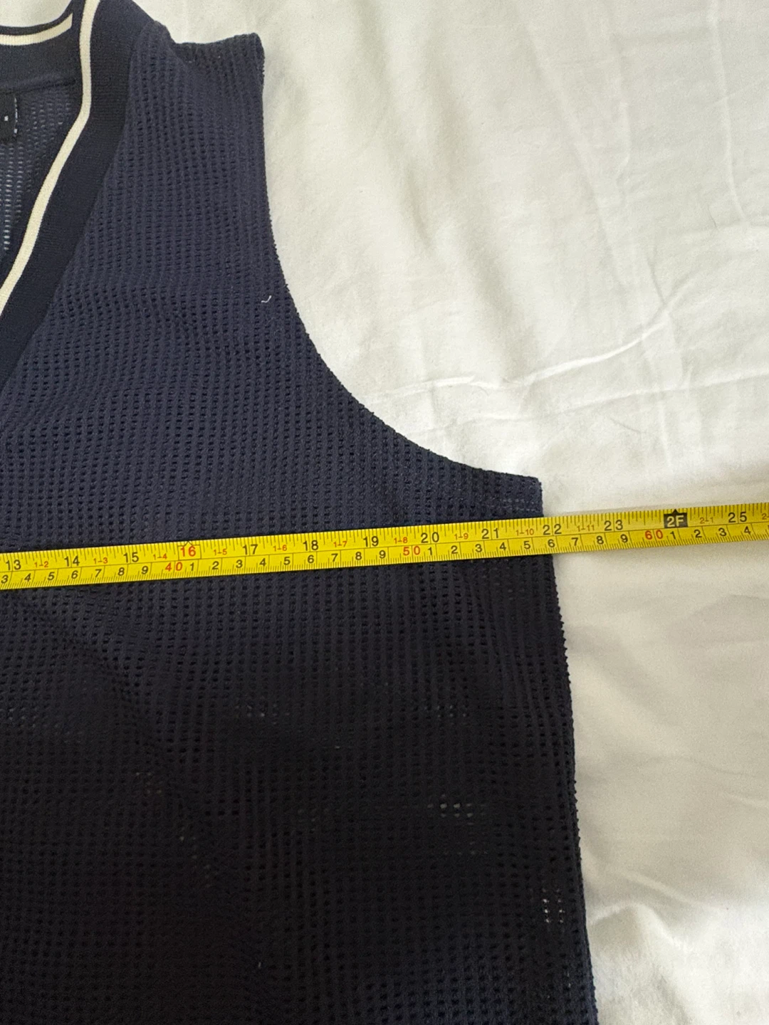 OSOS DESIGN Navy Mesh V-Neck Tank Top Size M - photo 4