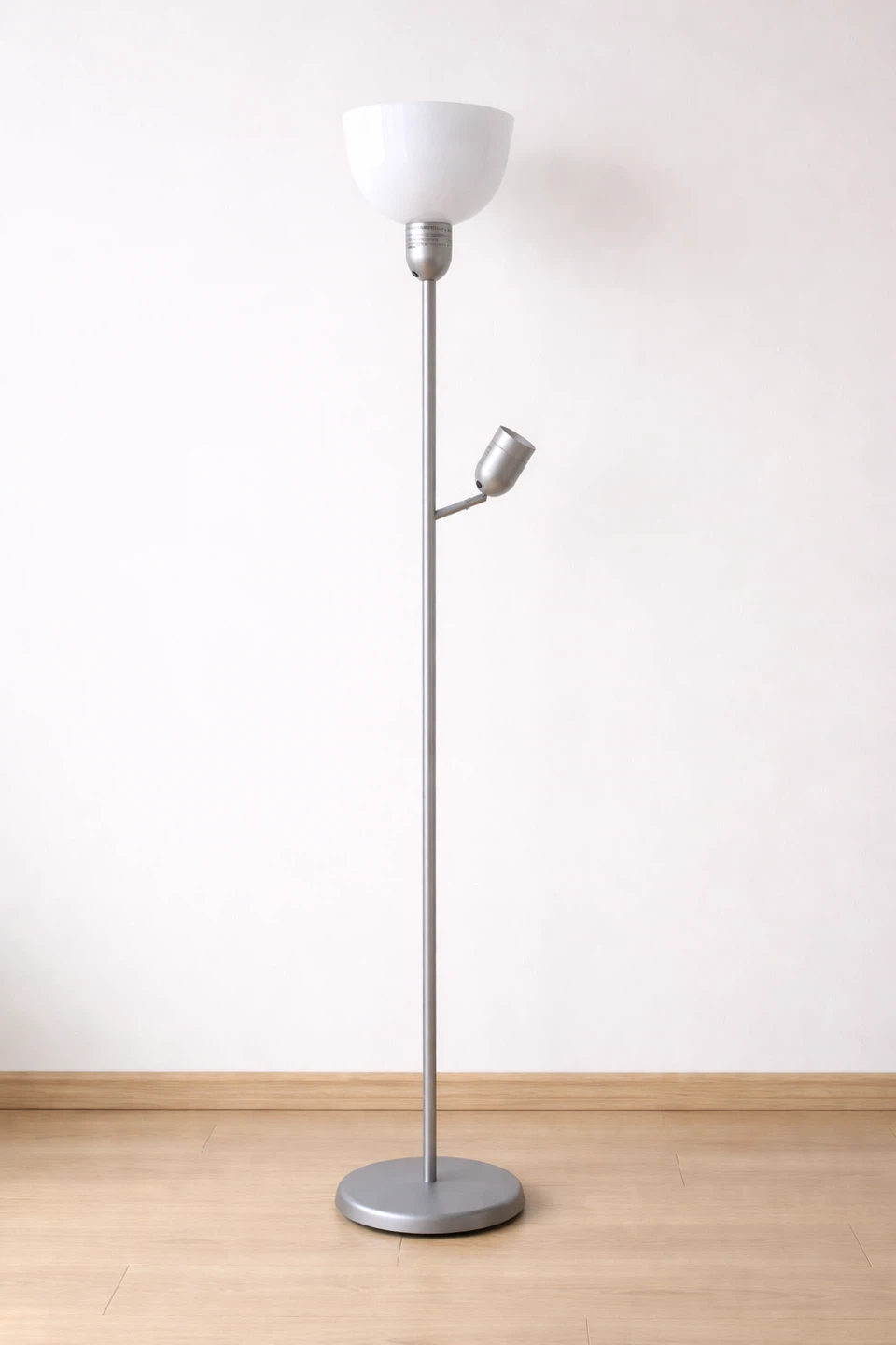 Silver Floor Lamp with Reading Light
