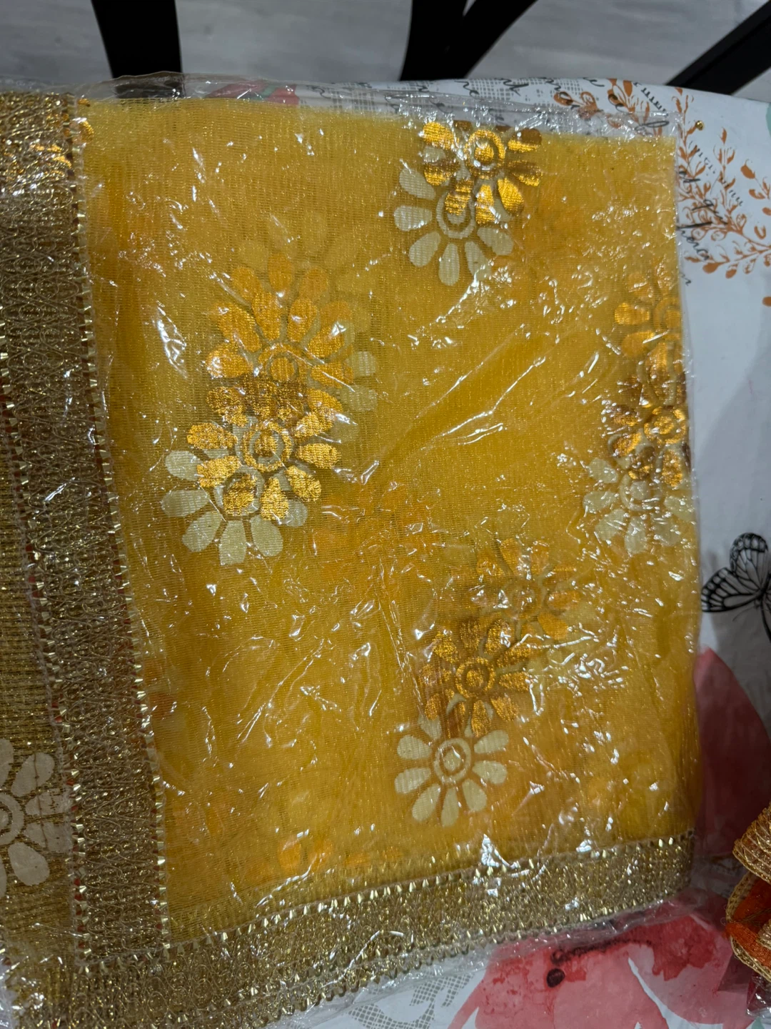 Embellished Fabric Scraps - Red, Orange, Yellow - photo 3
