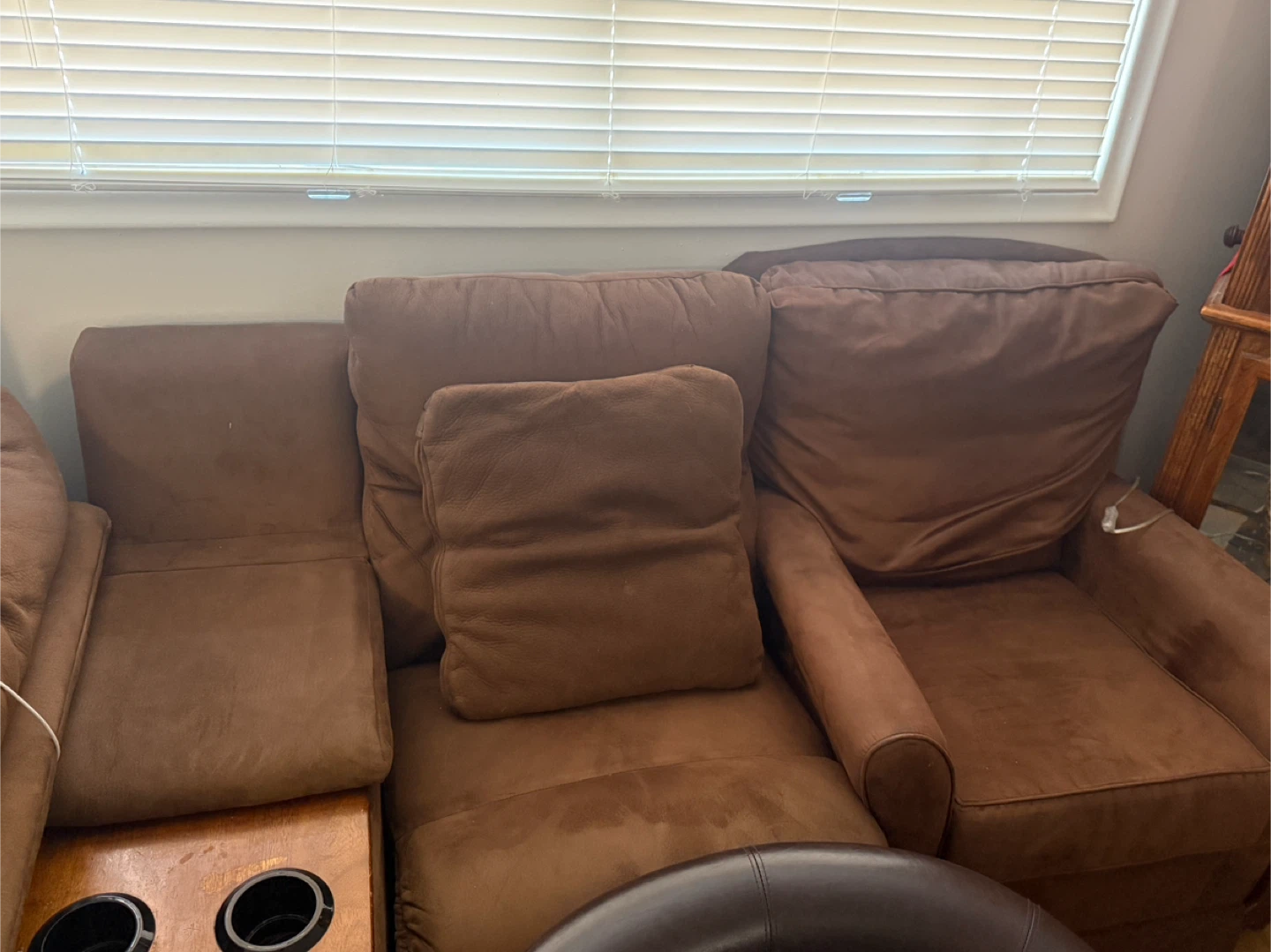 Brown Suede Pull out bed Sectional Sofa - photo 2