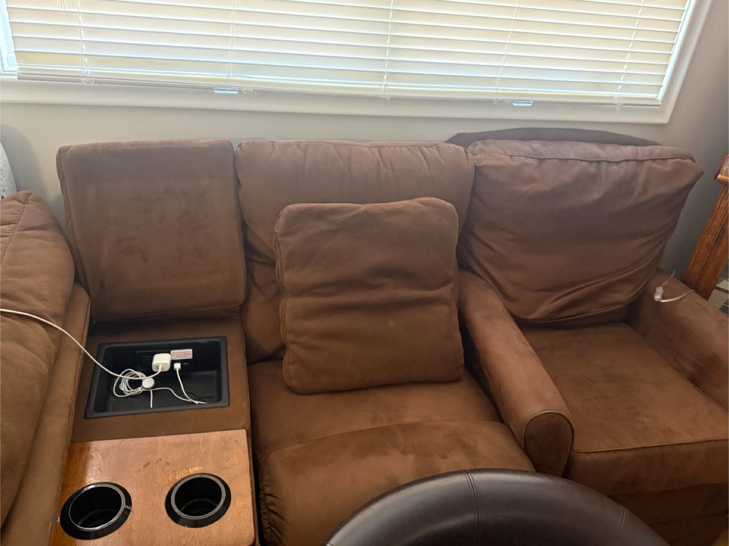 Brown Suede Pull out bed Sectional Sofa - photo 3