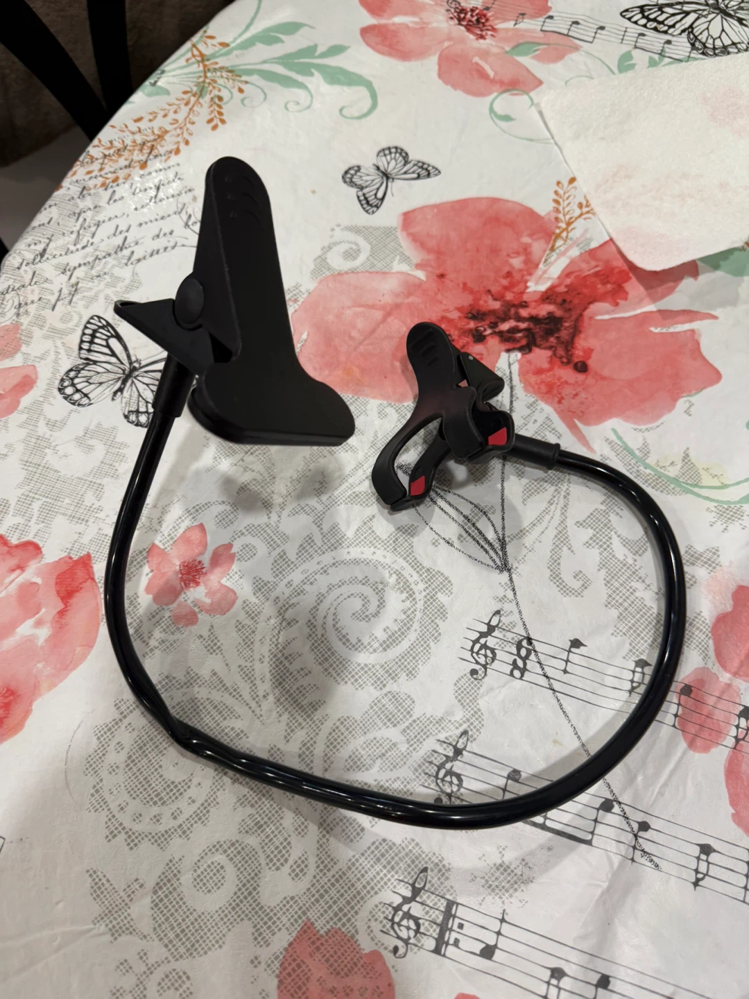 Black Flexible Gooseneck Phone Holder with Clamp
