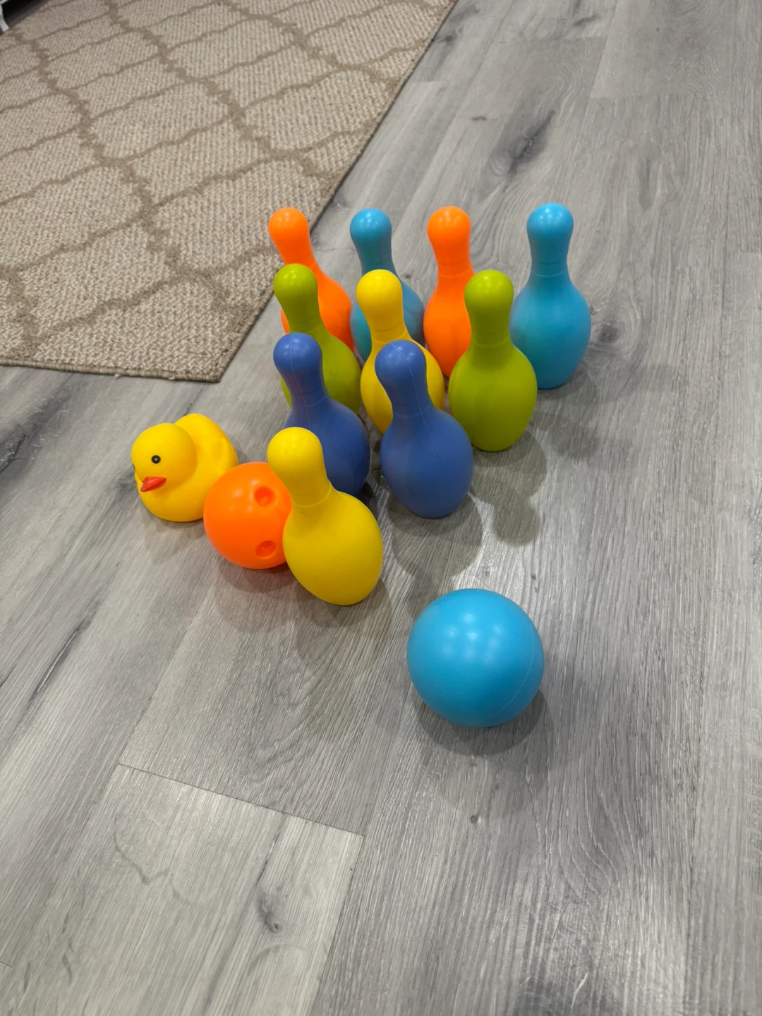 Children's Bowling Ball and Pins Set with Rubber Duck - photo 3
