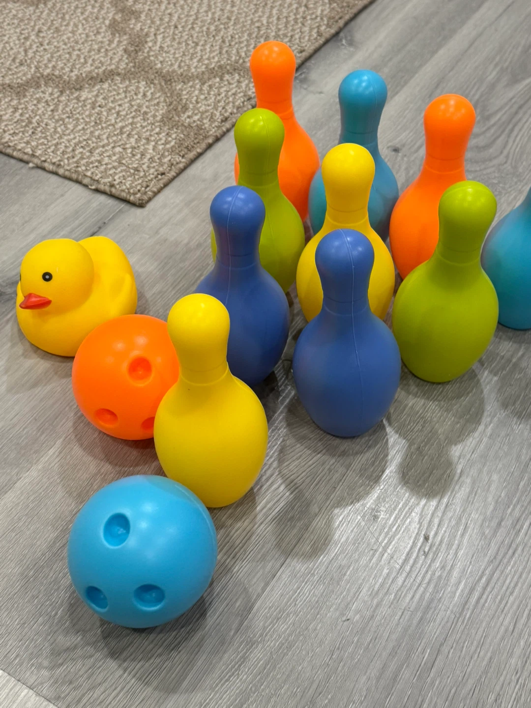 Children's Bowling Ball and Pins Set with Rubber Duck