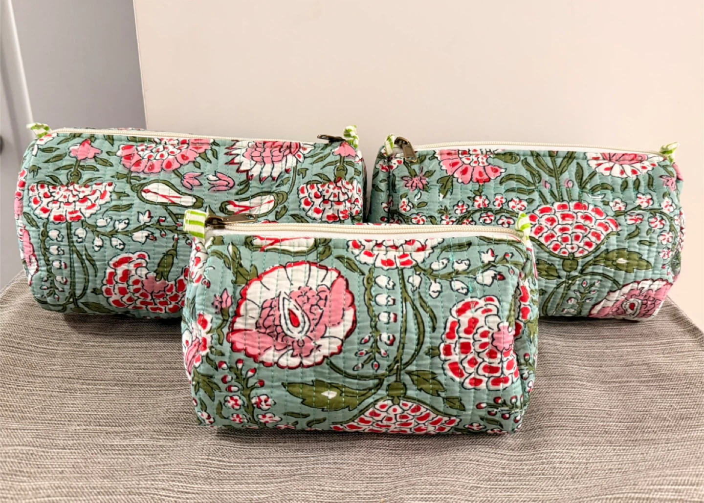 Set of 3 Quilted Pouches