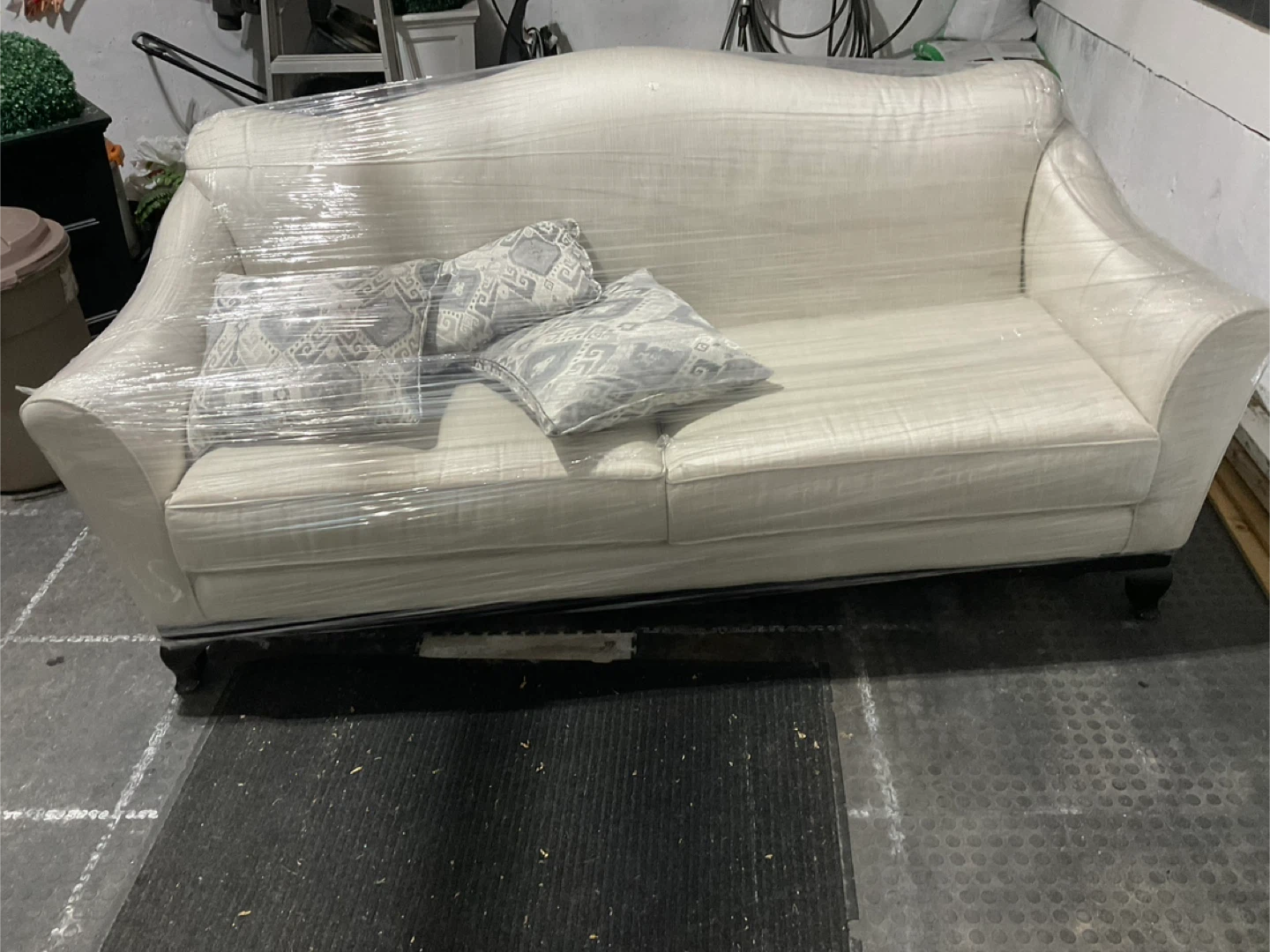 Cream Sofa with Decorative Pillows