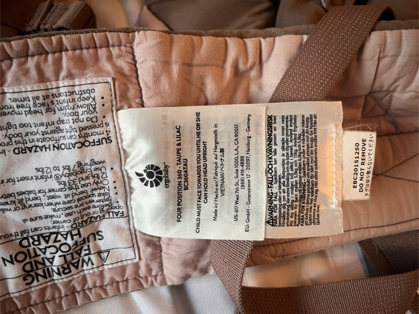 Ergobaby Four Position 360 Baby Carrier - Taupe & Lilac - photo 2