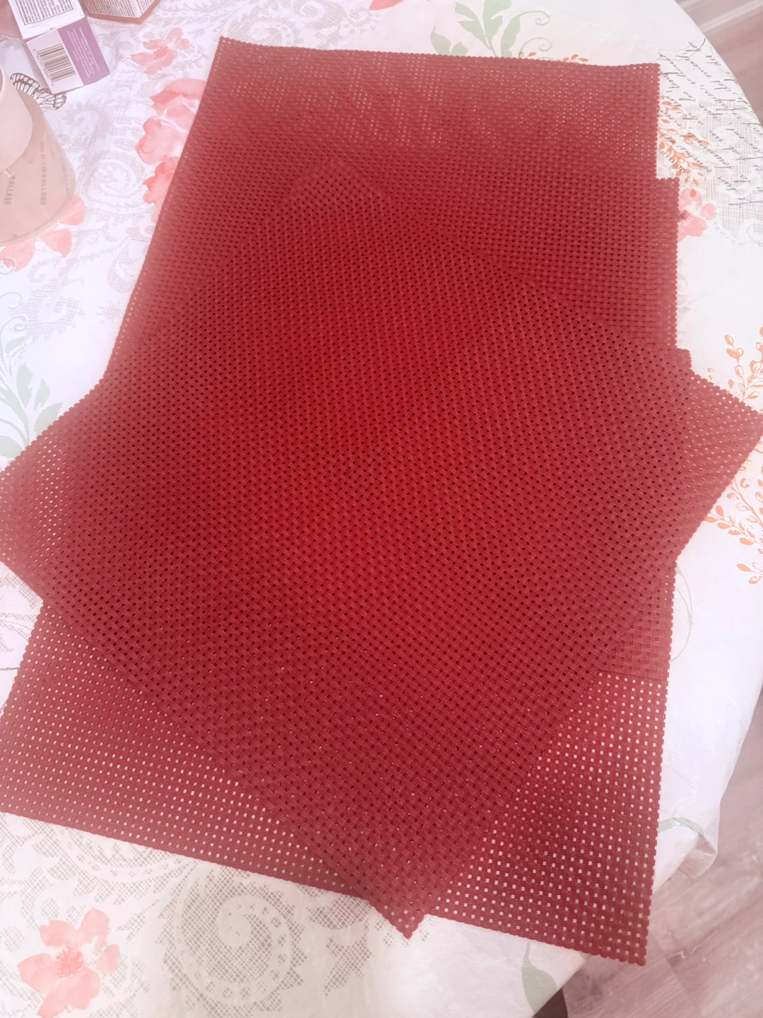 Set of 5 Red Placemats - photo 3