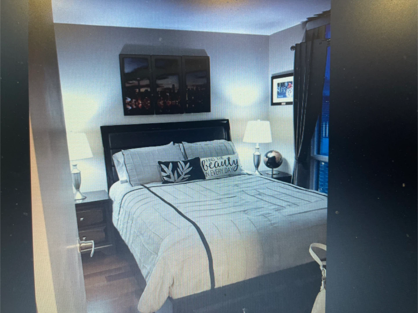 Dark Wood Queen Bed Frame with Storage Drawers - photo 2