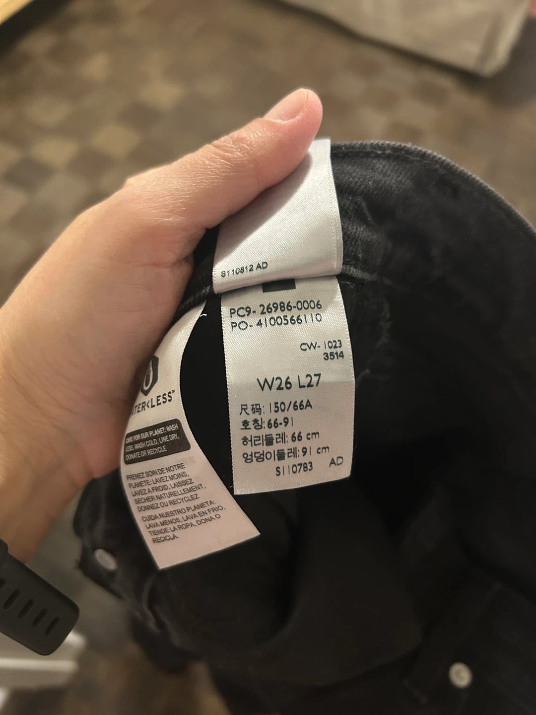 Levi's Black Denim Jeans W26 L27 - photo 4