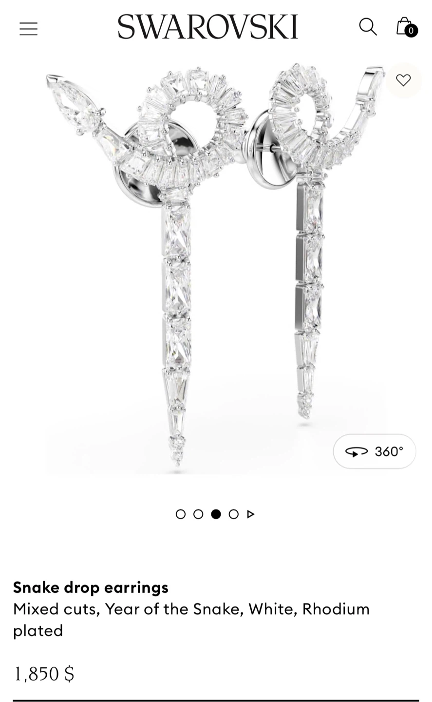 Swarovski Snake Drop Earrings - Year of the Snake - photo 3