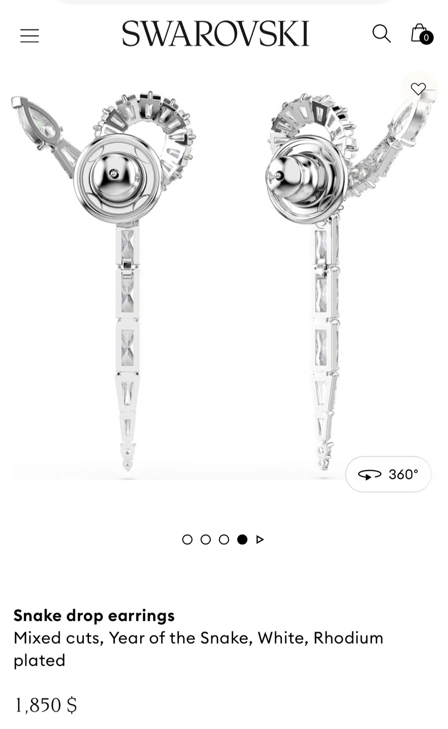 Swarovski Snake Drop Earrings - Year of the Snake - photo 4