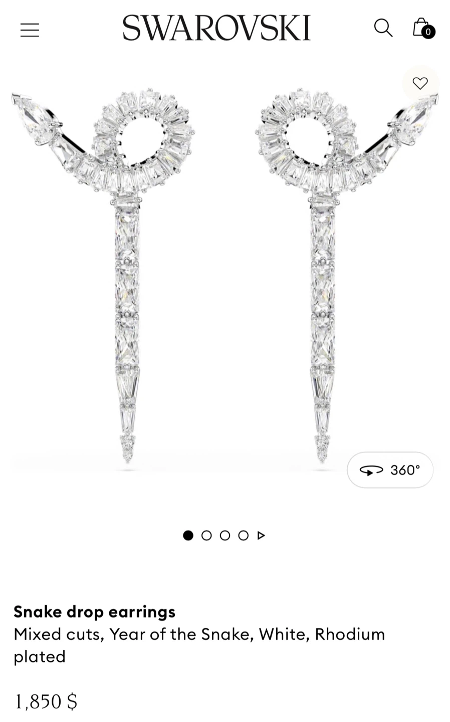 Swarovski Snake Drop Earrings - Year of the Snake - photo 2