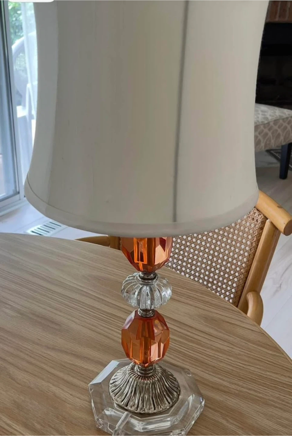 Decorative Table Lamp with amber and Crystal Accents