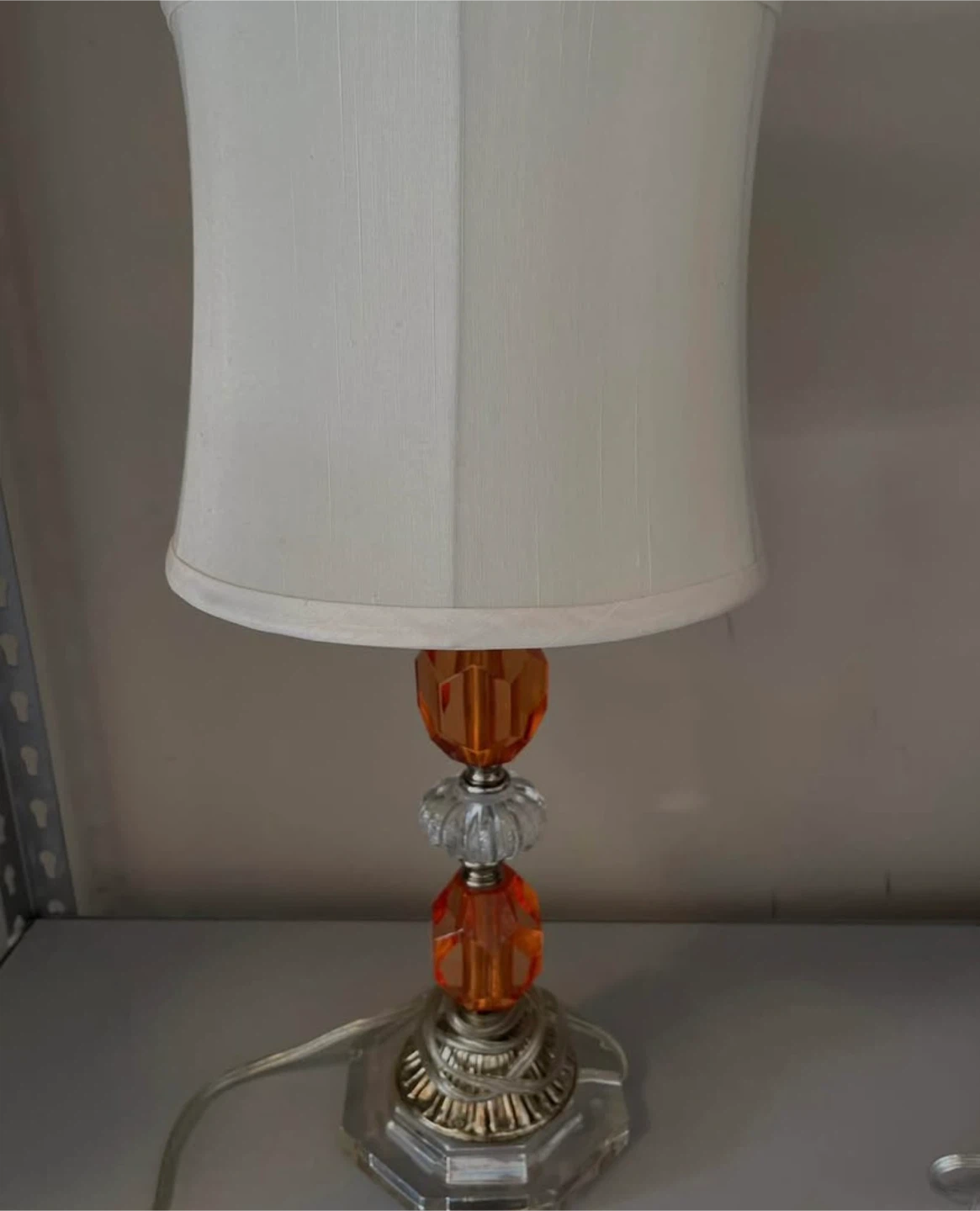 Decorative Table Lamp with amber and Crystal Accents - photo 2