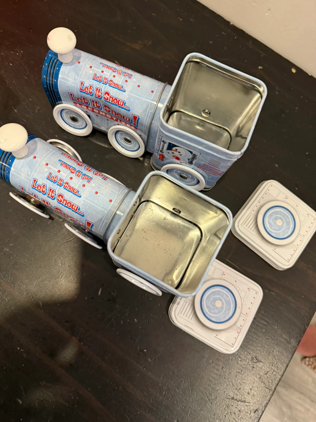 Let It Snow Train Tins - Set of 2