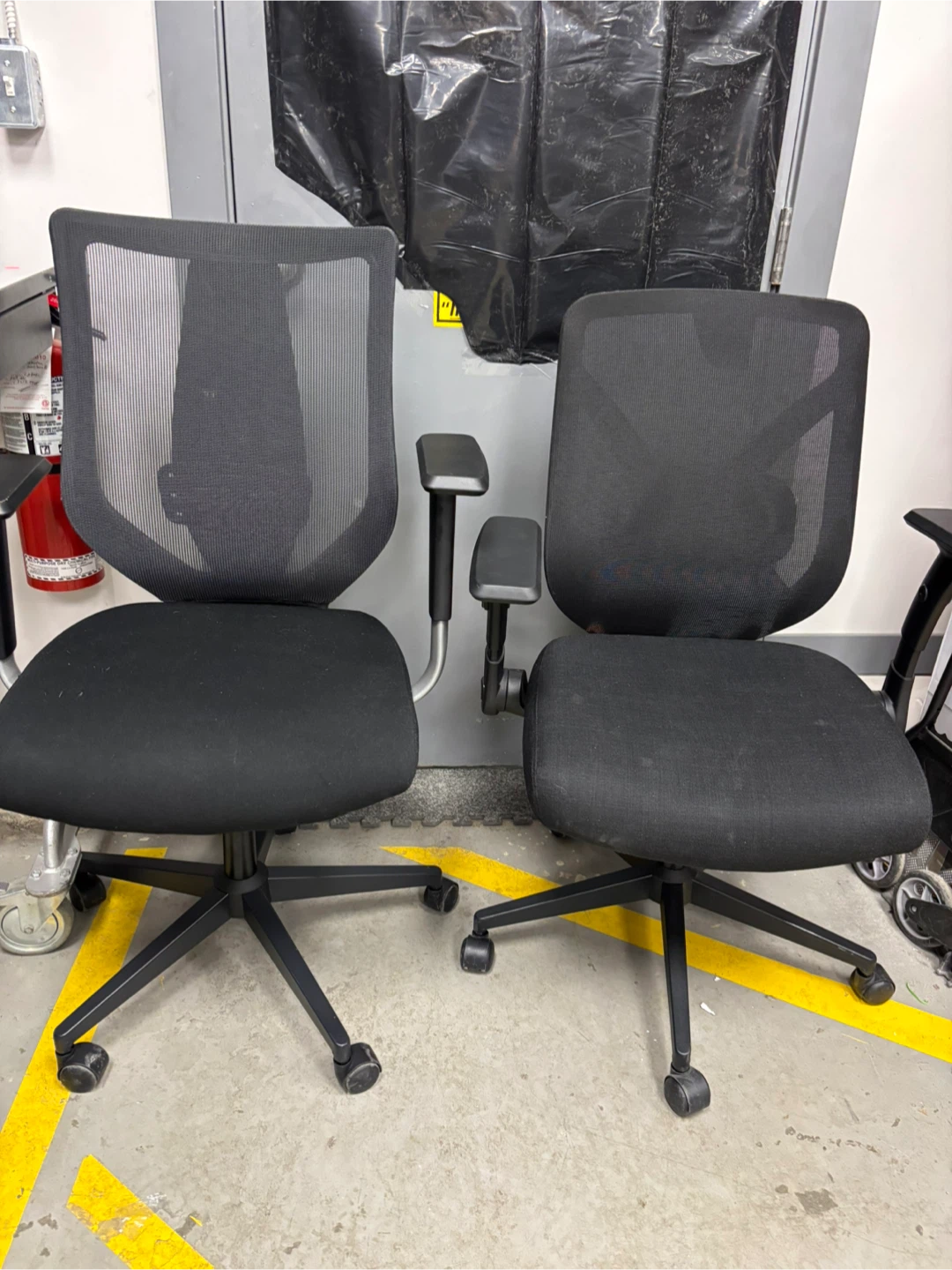 Two Black Mesh Office Chairs - photo 4