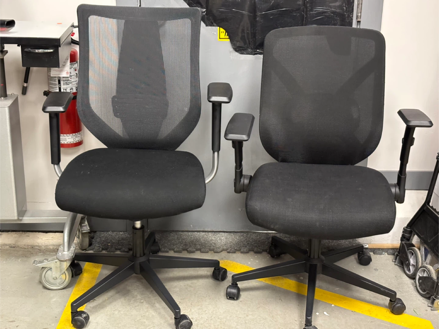 Two Black Mesh Office Chairs - photo 3