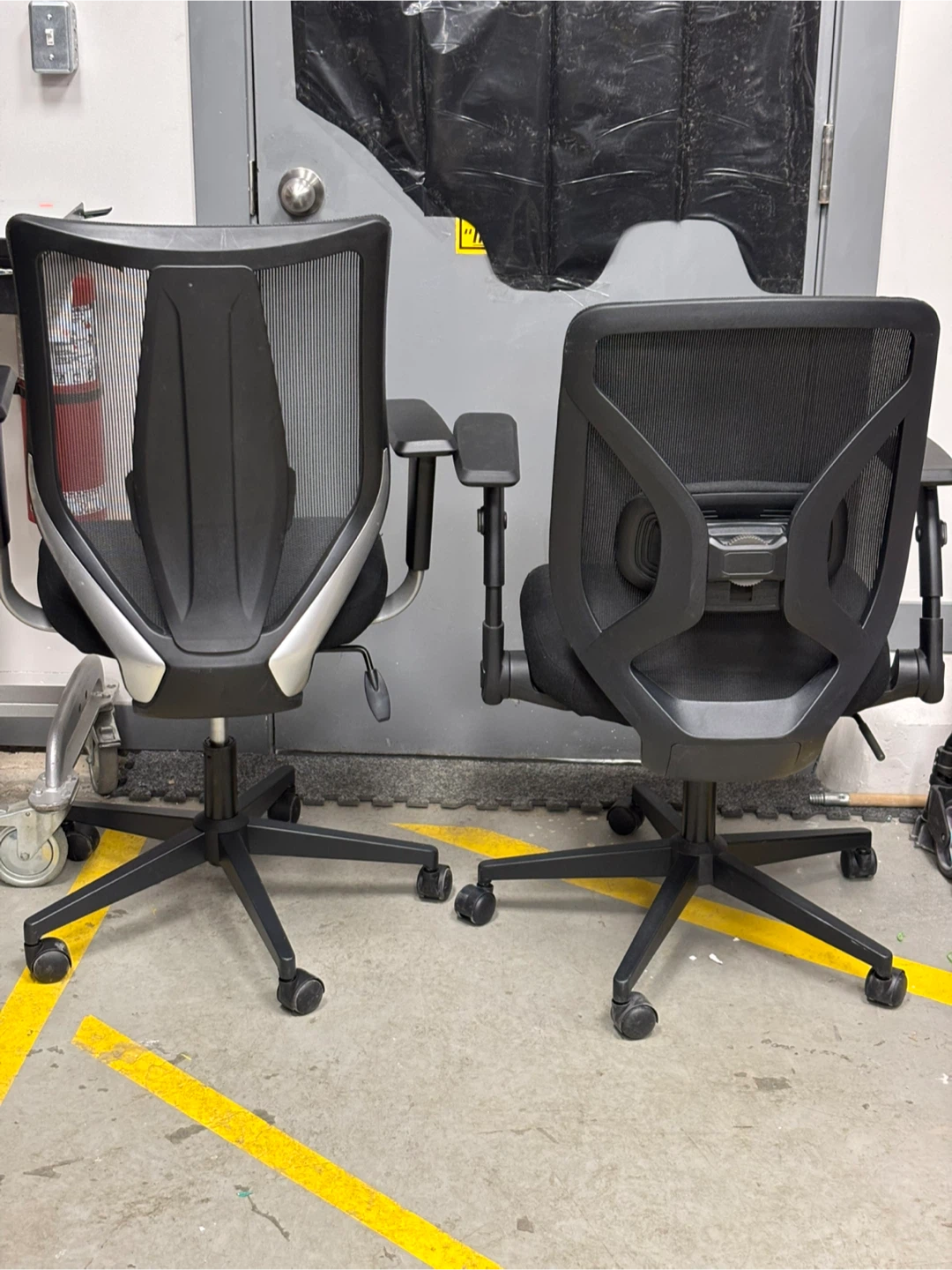 Two Black Mesh Office Chairs - photo 2