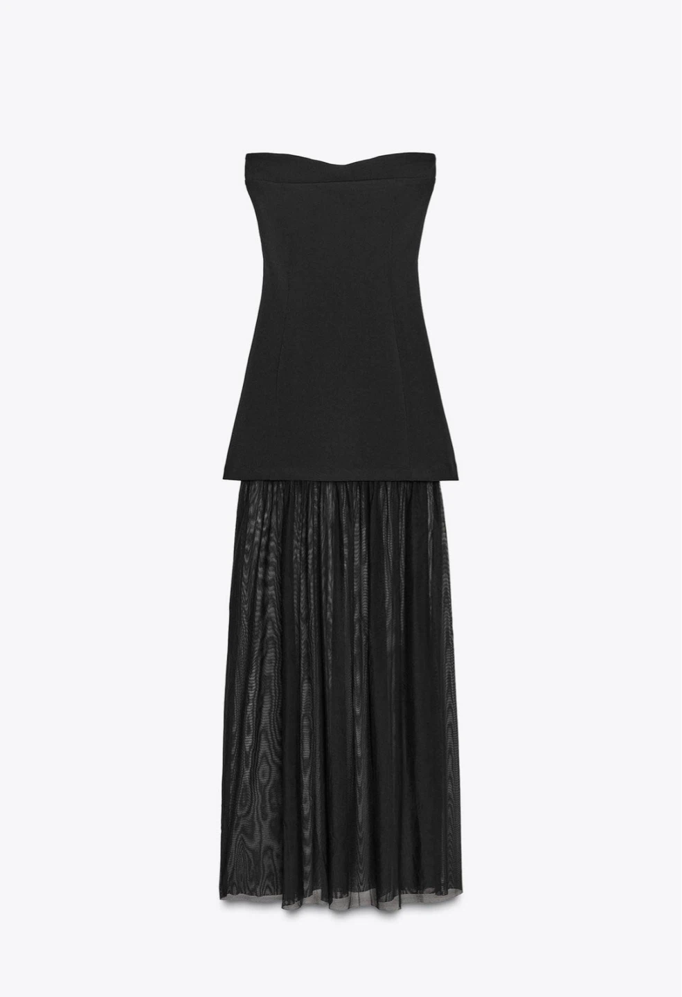 BNWT ZARA Black Strapless Mesh Maxi Dress - photo 2